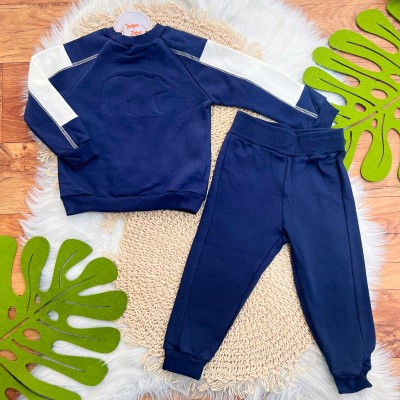 Conj. Blusa Ursão e Calça de Moletom - Marinho